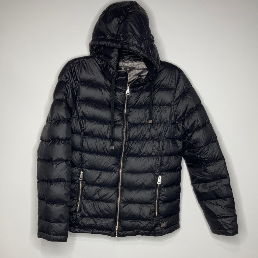 Andrew‎ Marc black puffer coat size medium